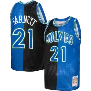 Prestigioso Accattivante Raffinato Kevin Garnett Minnesota Timberwolves Hardwood Classics 1995/96 Split Swingman Jersey Black/Blue  per i veri fan