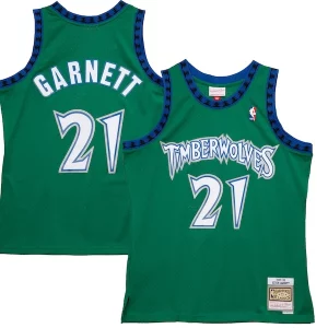 Prestigioso Bellissimo Meraviglioso Kevin Garnett Minnesota Timberwolves 1997/98 Hardwood Classics Reload 2.0 Swingman Jersey Green  per i veri fan