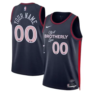 Prestigioso Elegante Philadelphia 76ers Nike Unisex 2023/24 Custom Swingman Jersey Navy City Edition  per i veri fan