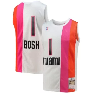 Prestigioso Fantastico Accattivante Chris Bosh Miami Heat 2001/02 Hardwood Classics Swingman Jersey White  per i veri fan