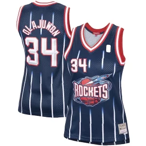 Prestigioso Hakeem Olajuwon Houston Rockets Women's Hardwood Classics Swingman Jersey Navy/Red  per i veri fan