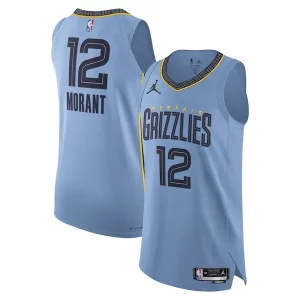 Prestigioso Ja Morant Memphis Grizzlies Jordan Brand Authentic Player Jersey Statement Edition Light Blue  per i veri fan