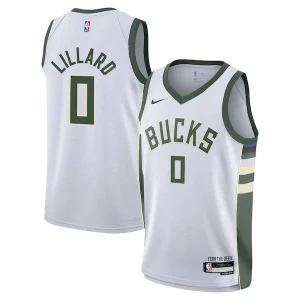 Prestigioso Magnifico Pratico Damian Lillard Milwaukee Bucks Nike Youth Swingman Jersey Association Edition White  per i veri fan