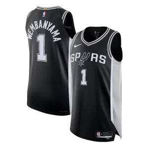 Prestigioso Ottimo Fascinante Victor Wembanyama San Antonio Spurs Nike Authentic Jersey Icon Edition Black  per i veri fan