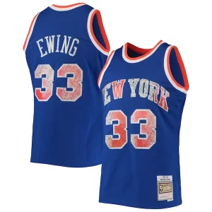 Prestigioso Patrick Ewing New York Knicks 1991/92 Hardwood Classics NBA 75th Anniversary Diamond Swingman Jersey Blue  per i veri fan
