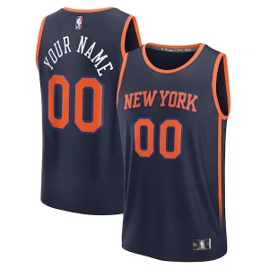 Raffinato Lussuoso Sofisticato New York Knicks Custom Fast Break Jersey Navy Statement Edition  per i veri fan