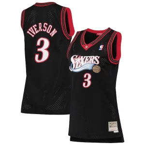 Prestigioso Splendido Allen Iverson Philadelphia 76ers Women's 2000/01 Hardwood Classics Swingman Jersey Black  per i veri fan