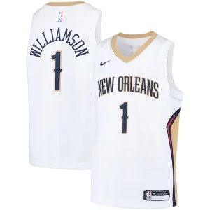 Prestigioso Zion Williamson New Orleans Pelicans Nike Youth Swingman Player Jersey Association Edition White/Navy  per i veri fan