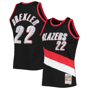 Raffinato Clyde Drexler Portland Trail Blazers 1991/92 Hardwood Classics NBA 75th Anniversary Diamond Swingman Jersey Black  per i veri fan