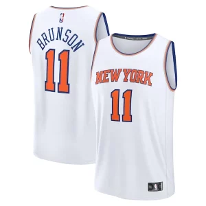 Pratico Jalen Brunson New York Knicks Youth Fast Break Replica Player Jersey Association Edition White  per i veri fan