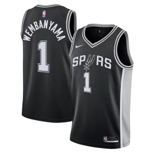 Raffinato Duraturo Victor Wembanyama San Antonio Spurs Nike Youth 2023 NBA Draft First Round Pick Swingman Jersey Icon Edition Black  per i veri fan