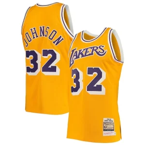 Raffinato Eccezionale Gorgeous Magic Johnson Los Angeles Lakers 1984/85 Hardwood Classics Authentic Jersey Gold/Purple  per i veri fan