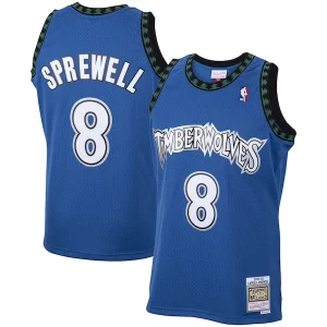 Raffinato Latrell Sprewell Minnesota Timberwolves 2001/02 Hardwood Classics Swingman Jersey Blue  per i veri fan