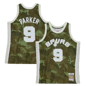 Raffinato Magnifico Trendy Tony Parker San Antonio Spurs Hardwood Classics 2000/01 Ghost Green Swingman Jersey Camo  per i veri fan