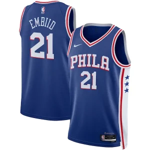 Raffinato Moderno Sofisticato Joel Embiid Philadelphia 76ers Nike Unisex Swingman Jersey Icon Edition Royal/White  per i veri fan