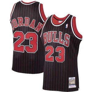 Raffinato Prestigioso Michael Jordan Chicago Bulls 1995/96 Hardwood Classics Authentic Jersey Black/Scarlet/White  per i veri fan