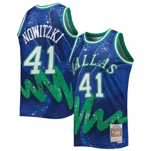 Raffinato Resistente Dirk Nowitzki Dallas Mavericks Hardwood Classics 1998/99 Hyper Hoops Swingman Jersey Blue  per i veri fan