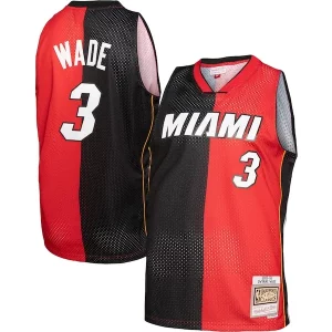 Resistente Dwyane Wade Miami Heat Big & Tall Hardwood Classics 2005/06 Split Swingman Jersey Black/Red  per i veri fan