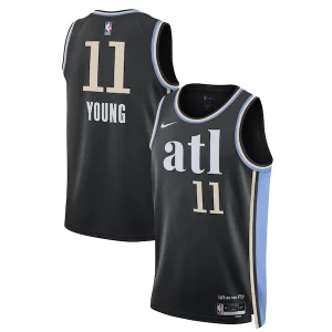Resistente Elegante Classico Trae Young Atlanta Hawks Nike Unisex 2023/24 Swingman Jersey Black City Edition  per i veri fan