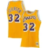Resistente Fantastico Magic Johnson Los Angeles Lakers 1984/85 Big & Tall Hardwood Classics Swingman Jersey Gold  per i veri fan