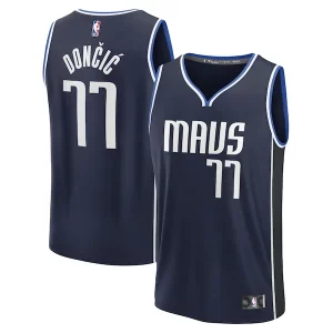 Resistente Lussuoso Luka Dončić Dallas Mavericks Men's Fast Break Player Jersey Statement Edition Navy  per i veri fan