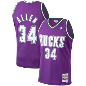 Resistente Magnifico Ray Allen Milwaukee Bucks 2000/01 Hardwood Classics Swingman Jersey Purple  per i veri fan