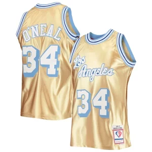 Resistente Prestigioso Cool Shaquille O'Neal Los Angeles Lakers 75th Anniversary 1996/97 Hardwood Classics Swingman Jersey Gold  per i veri fan