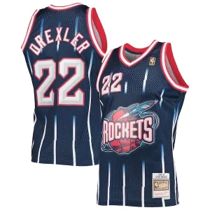 Resistente Raffinato Clyde Drexler Houston Rockets 1996/97 Hardwood Classics Swingman Jersey Navy  per i veri fan
