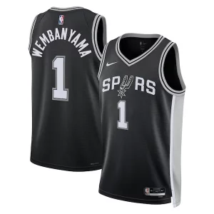 Resistente Victor Wembanyama San Antonio Spurs Nike Unisex 2023 NBA Draft First Round Pick Swingman Jersey Icon Edition Black  per i veri fan