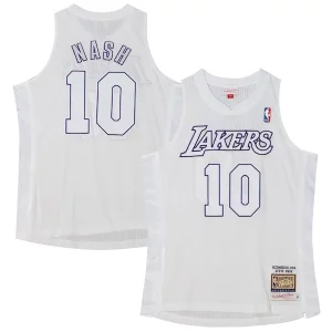 Robusto Carino Comodo Steve Nash Los Angeles Lakers 2012 Authentic Player Jersey White  per i veri fan