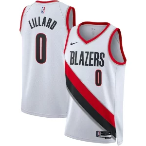 Robusto Damian Lillard Portland Trail Blazers Nike Unisex Swingman Jersey Association Edition White/Black  per i veri fan