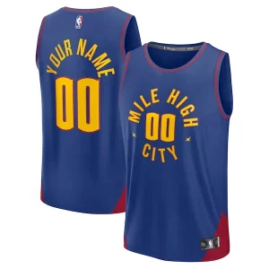 Robusto Denver Nuggets Fast Break Custom Jersey Statement Edition Blue/Navy  per i veri fan