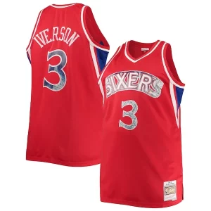 Robusto Gorgeous Allen Iverson Philadelphia 76ers Big & Tall 1996/97 NBA 75th Anniversary Diamond Swingman Jersey Red  per i veri fan