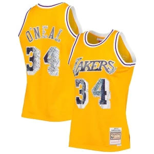 Robusto Incantevole Shaquille O'Neal Los Angeles Lakers 1996 97 Hardwood Classics NBA 75th Anniversary Diamond Swingman Jersey Gold  per i veri fan