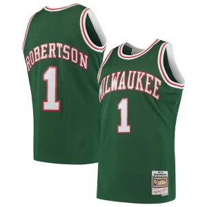 Robusto Oscar Robertson Milwaukee Bucks 1971/72 Hardwood Classics Swingman Jersey Green  per i veri fan
