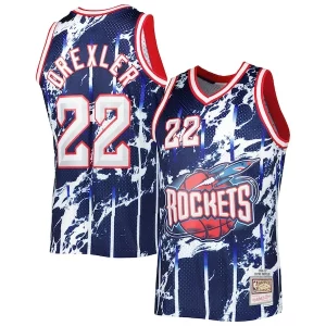 Robusto Pratico Incantevole Clyde Drexler Houston Rockets 1996/97 Hardwood Classics Marble Swingman Jersey Navy  per i veri fan