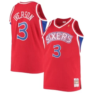 Robusto Sofisticato Moderno Allen Iverson Philadelphia 76ers 1996/97 Big & Tall Hardwood Classics Swingman Jersey Red/Black/Royal/White  per i veri fan