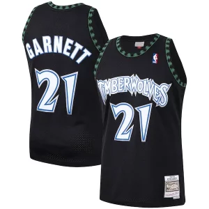 Robusto Trendy Kevin Garnett Minnesota Timberwolves Hardwood Classics Swingman Jersey Black/White  per i veri fan