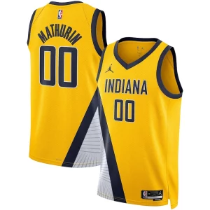 Sofisticato Attraente Bennedict Mathurin Indiana Pacers Jordan Brand Unisex Swingman Jersey Statement Edition Gold  per i veri fan