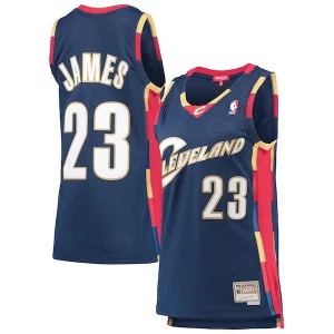 Sofisticato Comodo LeBron James Cleveland Cavaliers Women's Hardwood Classics Swingman Jersey Navy  per i veri fan