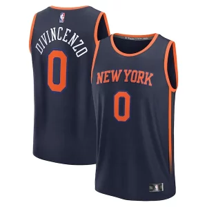Sofisticato Donte DiVincenzo New York Knicks Fast Break Replica Player Jersey Statement Edition Navy  per i veri fan