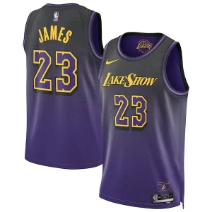 Sofisticato LeBron James Los Angeles Lakers Nike Unisex 2024/25 Swingman Player Jersey City Edition Purple  per i veri fan