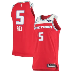 Sofisticato Moderno Ottimo De'Aaron Fox Sacramento Kings Nike Authentic Badge Jersey City Edition Red  per i veri fan