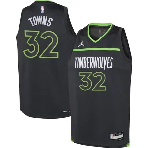 Sofisticato Resistente Karl Anthony Towns Minnesota Timberwolves Jordan Brand Youth Swingman Jersey Statement Edition Black  per i veri fan