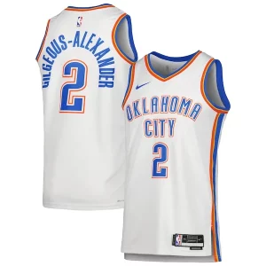 Sofisticato Shai Gilgeous Alexander Oklahoma City Thunder Nike Unisex Swingman Jersey Association Edition White/Blue  per i veri fan