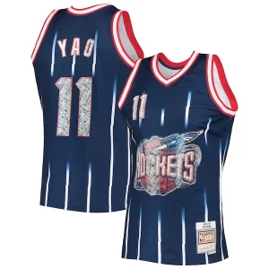 Sofisticato Yao Ming Houston Rockets 2002/03 Hardwood Classics NBA 75th Anniversary Diamond Swingman Jersey Navy  per i veri fan