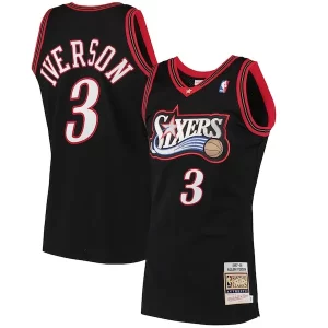Splendido Allen Iverson Philadelphia 76ers 1997/98 Hardwood Classics Authentic Jersey Black  per i veri fan
