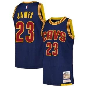 Splendido Comodo Bellissimo LeBron James Cleveland Cavaliers 2015/16 Hardwood Classics Authentic Jersey Navy  per i veri fan