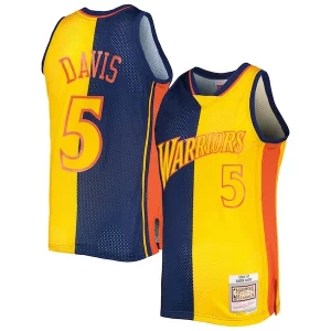 Splendido Eccezionale Classico Baron Davis Golden State Warriors Hardwood Classics 2006/07 Split Swingman Jersey Navy/Gold  per i veri fan
