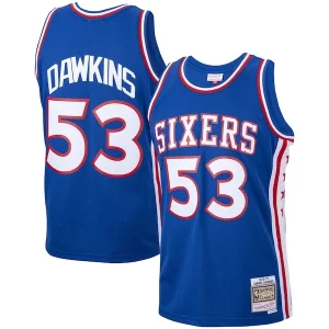 Splendido Moderno Darryl Dawkins Philadelphia 76ers 1976/77 Hardwood Classics Swingman Jersey Royal  per i veri fan